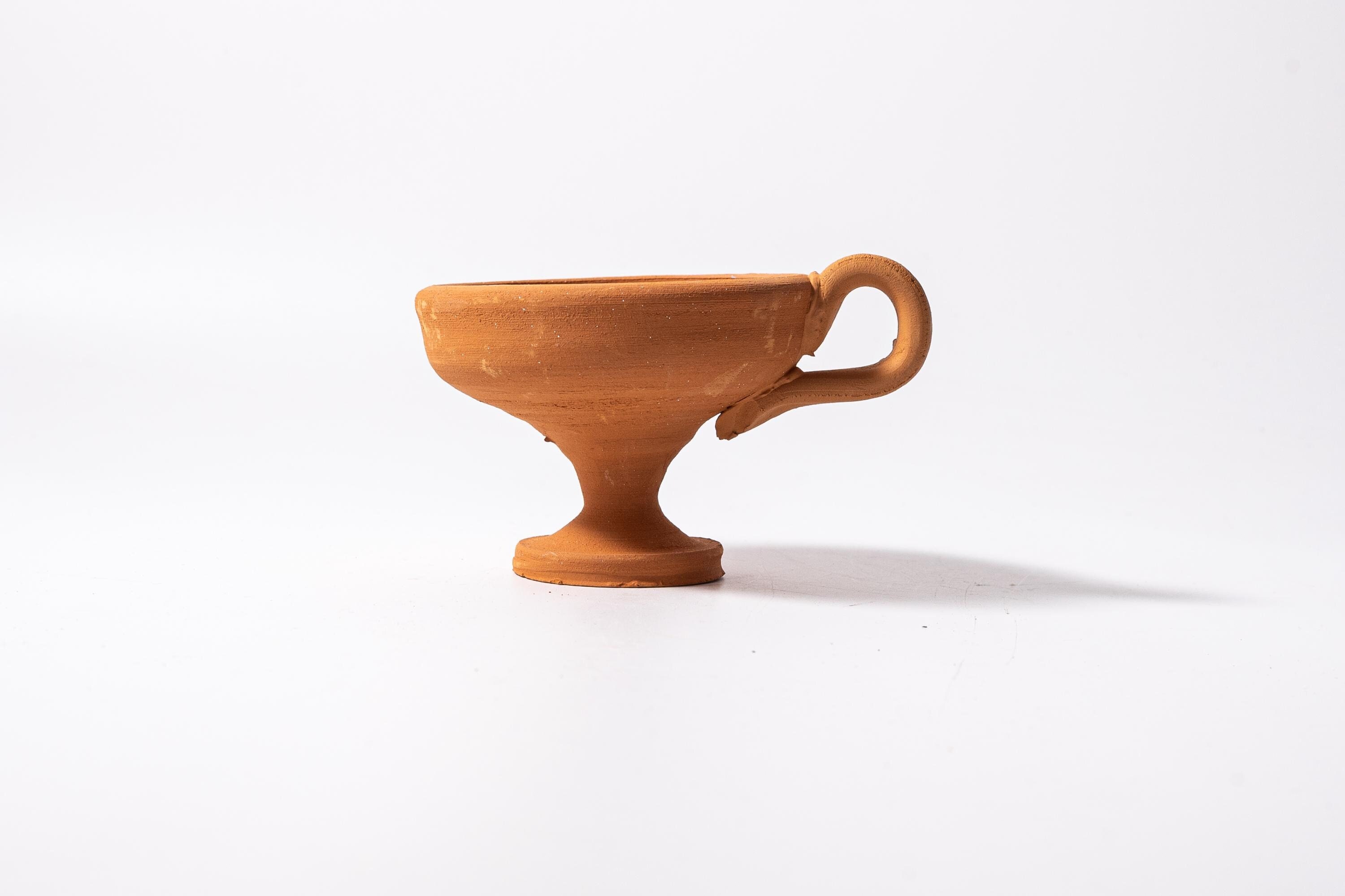 Plain Clay Incense Censer, Handmade Terracotta Thimiato, Religious