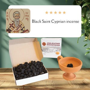 Incenso ortodosso nero, 50 - 100 gr Fragranza sacra di San Cipriano dal Monte Athos