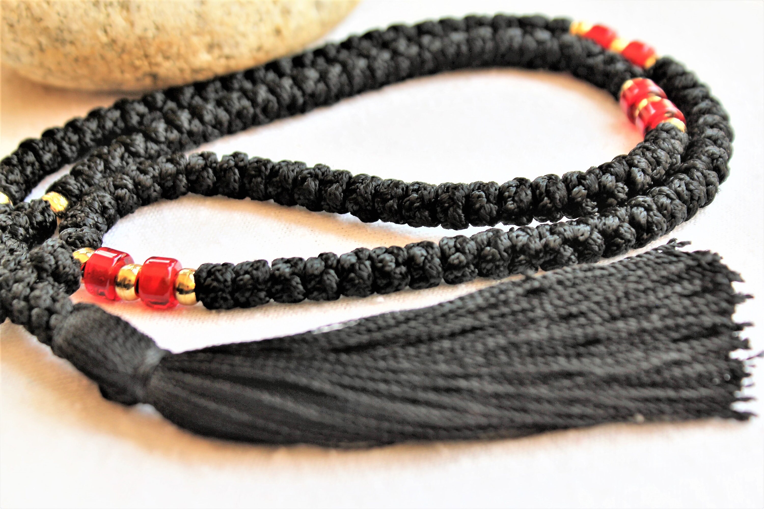 Orthodox Christian Black Prayer Rope 50 knots with Red Beads, Praying Ropes,  Orthodox Family www. Online Christian Art Store. Greek Orthodox  Incense, Holy Icons, Church Supplies