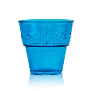 Blue Glass Vigil Lamp, Orthodox Oil Candle for Icons