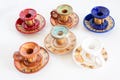 Handmade Greek Ceramic Orthodox Candleholder with handle: Gold Icon Detail