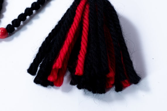 Orthodox Prayer Rope: Black Wool Komboskini With Red Beads - Etsy