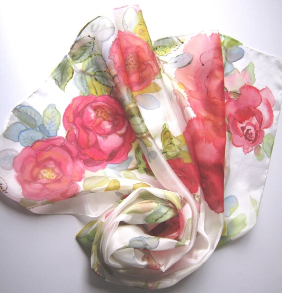 flower silk scarf
