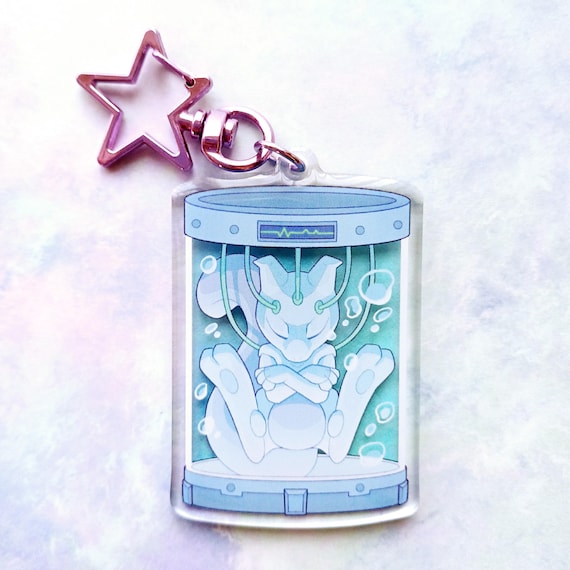 Sleeping Mewtwo | Translucent double sided keyring