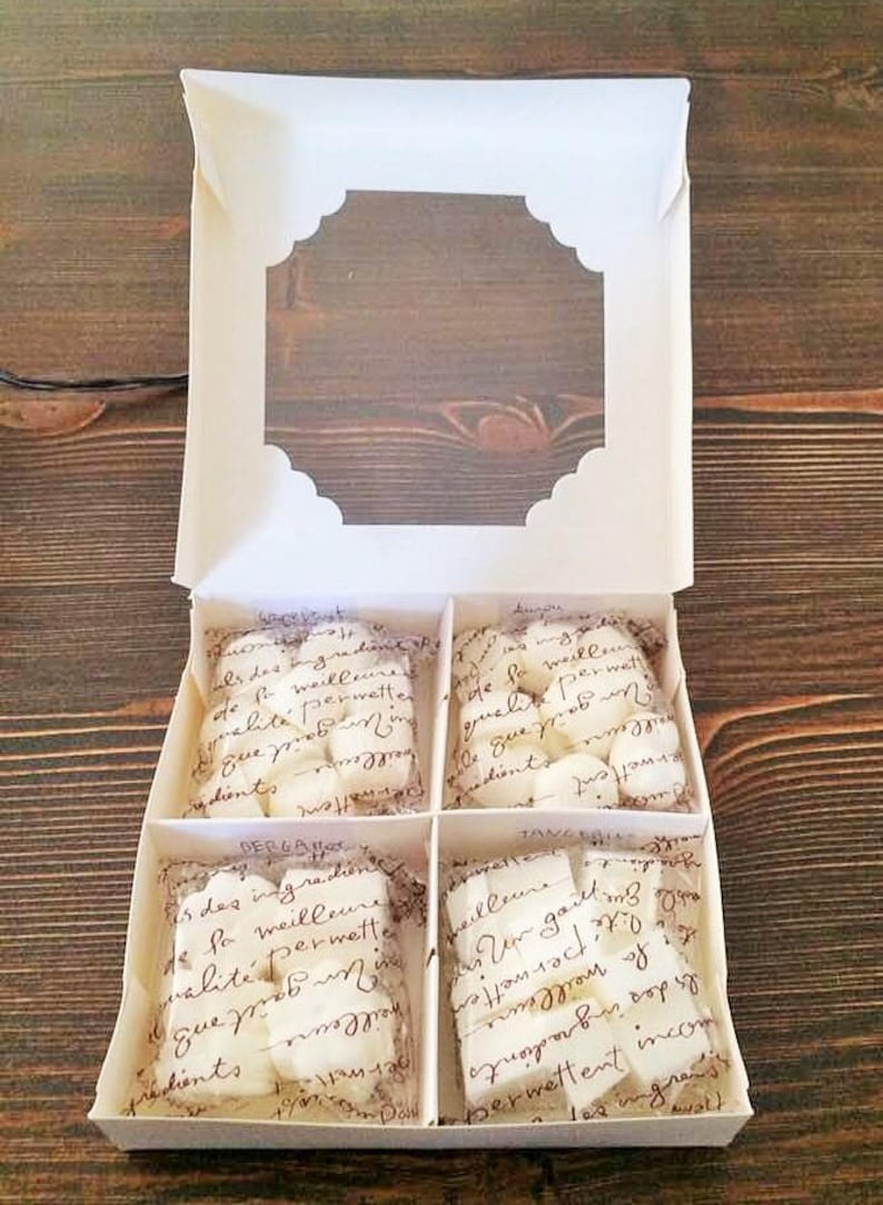 hostess gift. favors highly scented wax melts Eco soy wax melts bridal shower Gift ideas natural essence oil baby shower 4 scents