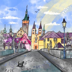 Ilustrador para aquí: Ilustración de casa pintada a mano personalizada Arte de libros para niños Retrato de casa Dibujo de lugar de celebración de bodas Ilustración para niños
