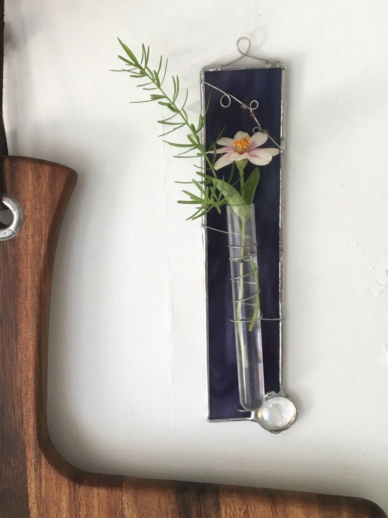 Purple Stained Glass Bud Vase Etsy