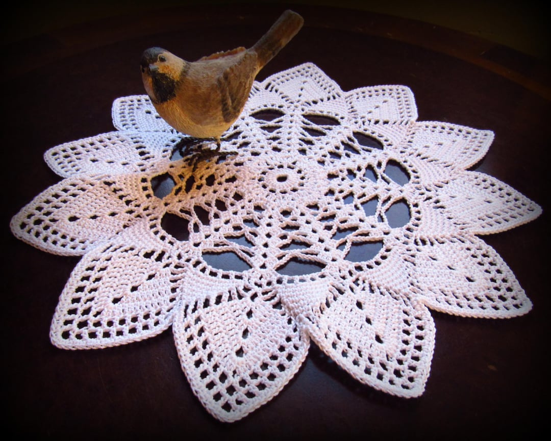 Öffenオッフェンpointed-DOILY / WHITE 38/24㎝ White Crochet Doily--pointed Edge Flower Doily--13