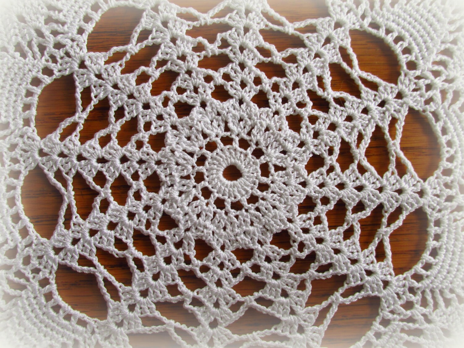 Öffenオッフェンpointed-DOILY / WHITE 38/24㎝ White Crochet Doily--pointed Edge Flower Doily--13