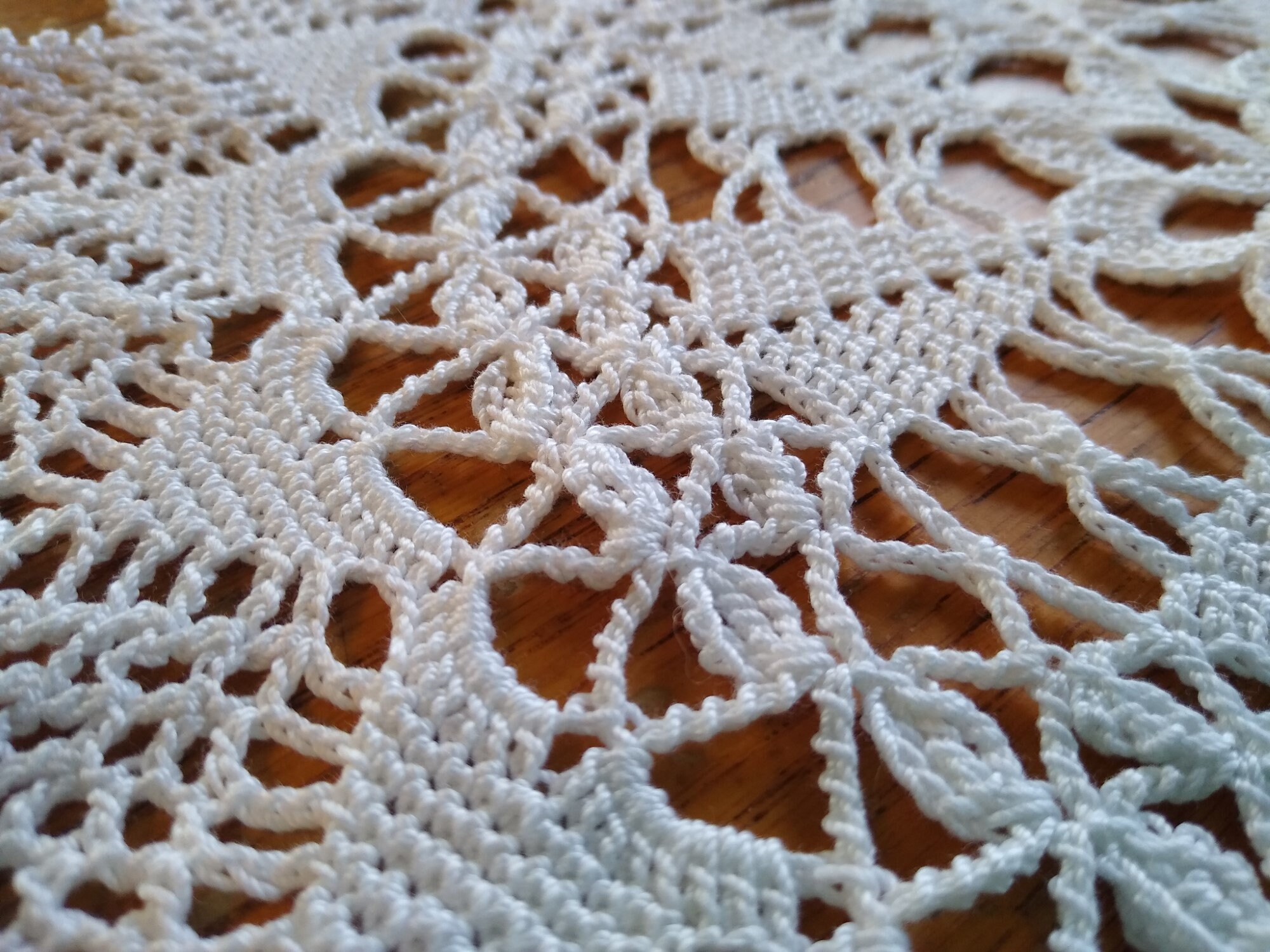 White Crochet Doily--flower Center--pretty Points--13