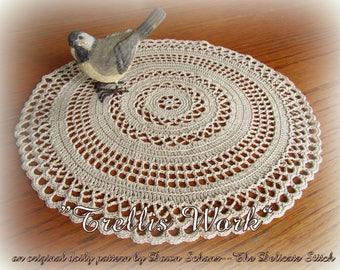 Crochet Doily Pattern--&quot;Trellis Work&quot;--Instant PDF Download--An Original Doily Pattern
