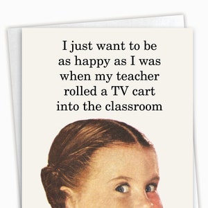 Hysterical Birthday Greeting Card with 5 x 7 Inch Envelope (1 Card) Bday TV Cart