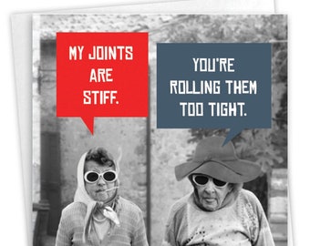 Humorous Birthday Greeting Card with 5 x 7 Inch Envelope (1 Card)  BdayStiff Joints