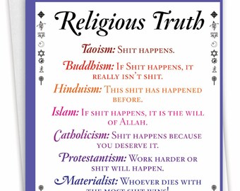 Funny Blank All Occasions Greeting Card with Envelope - Blank All Occasions Religious Truth , For Him For Her