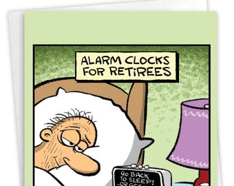 Funny Retirement Paper Card From Us w/ Envelope (1 Card)  Co-WorkerGood LuckRetiree Alarm Clock, For Him For Her