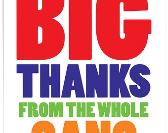 Large Thank You Card Etsy