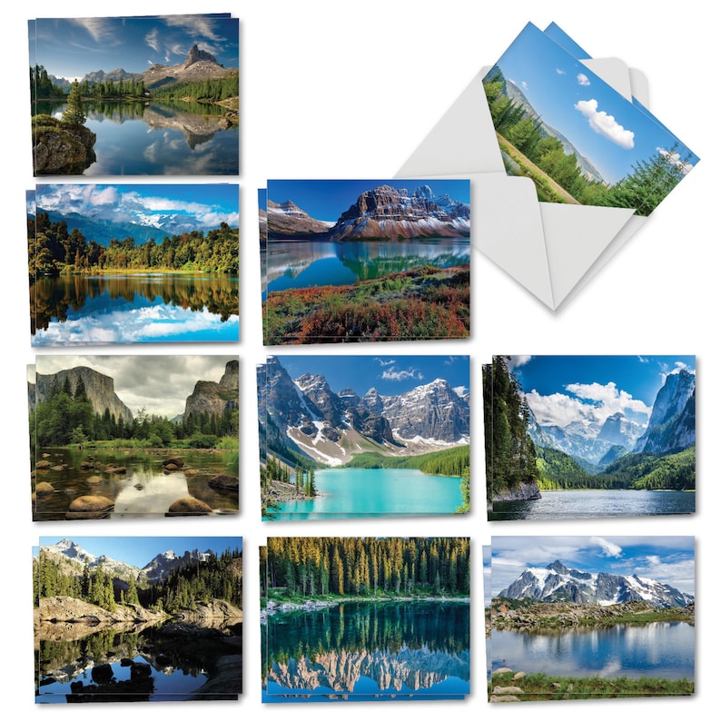 The Best Card Company 20 Landscape Nature Note Cards Blank Etsy