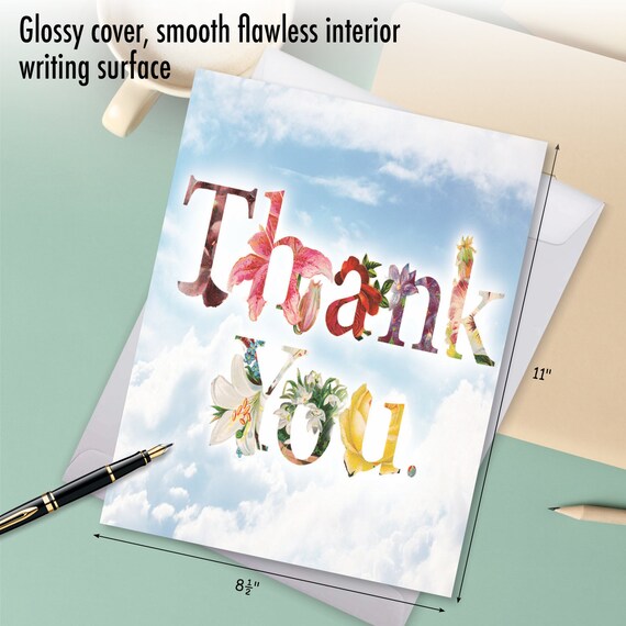 Floral Thank You Card, Jumbo Size (8.5x11 Inch) - Etsy