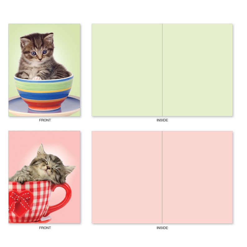M3969 Cupcats 10 Blank Note Cards With Assorted Designs for Etsy