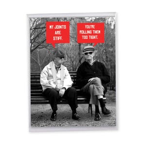 Jumbo Funny Birthday Greeting Card 8.5 x 11 Inch w/ Envelope (1 Pack) Oversize Jumbo Bday Men Stiff Joints, For Him For Her
