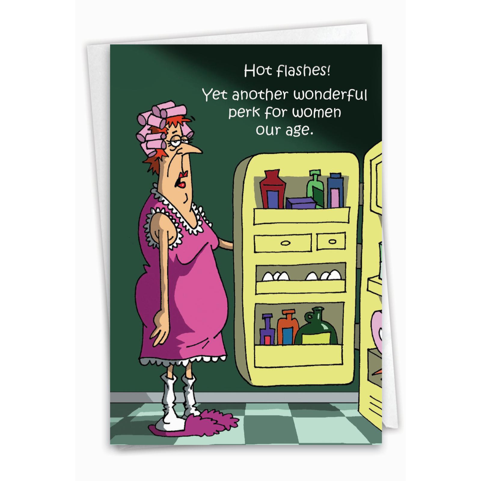 Hot Flash Birthday- Funny Birthday Card with Envelope for Him or Her Eco-friendly High-Quality Cardstock