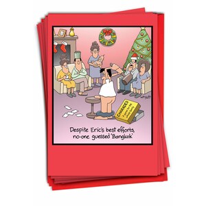12 Hilarious Christmas Greeting Cards Bulk Pack with 5 x 7 Inch Envelopes (1 Design12 Each)  Bangkok Tim Whyatt Christmas Cartoon