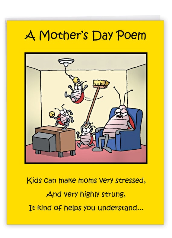 Funny Mothers Day Wishes J0045 'Moms Day Poem' Funny Mothers Day Greeting | Etsy Singapore