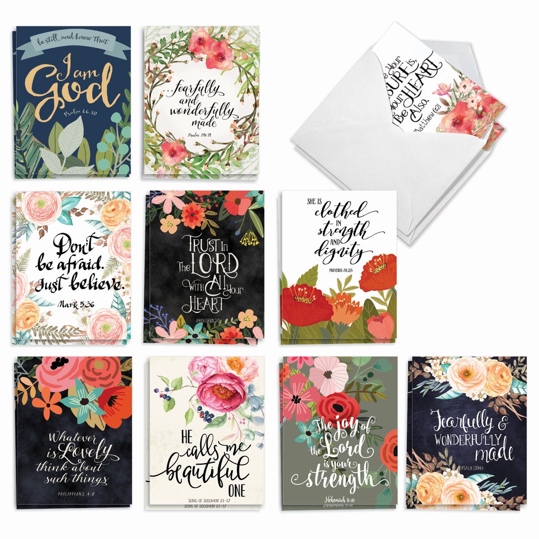 20 Assorted Blank Notecards Bulk Bulk Pack 4 X 5.12 Inch With Envelopes 10 Designs2 Each Praise