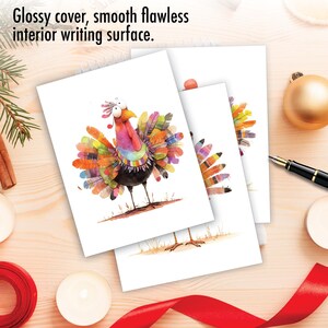 20 Assorted Funny Thanksgiving Notecards - Colorful Quirky Turkeys - 10 Designs, 2 Each w/ Envelopes - NobleWorks, AM11255TGG-B2x10
