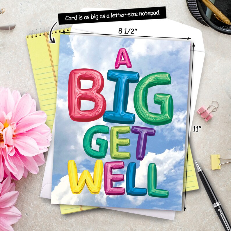 Nobleworks Big Funny Group Get Well Card 8.5 X 11 Inch Etsy