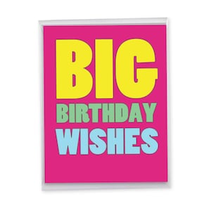 Jumbo Birthday Greeting Card 8.5&quot;x11&quot; (1 Pack) Oversize Jumbo Bday Big Birthday Wishes | Envelope(s) Included | Made in the USA