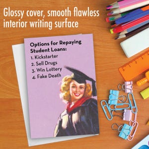 Funny Graduation Greeting Card with 5x7 Inch Envelope (1 Card) Student Loan Options C3577GDG