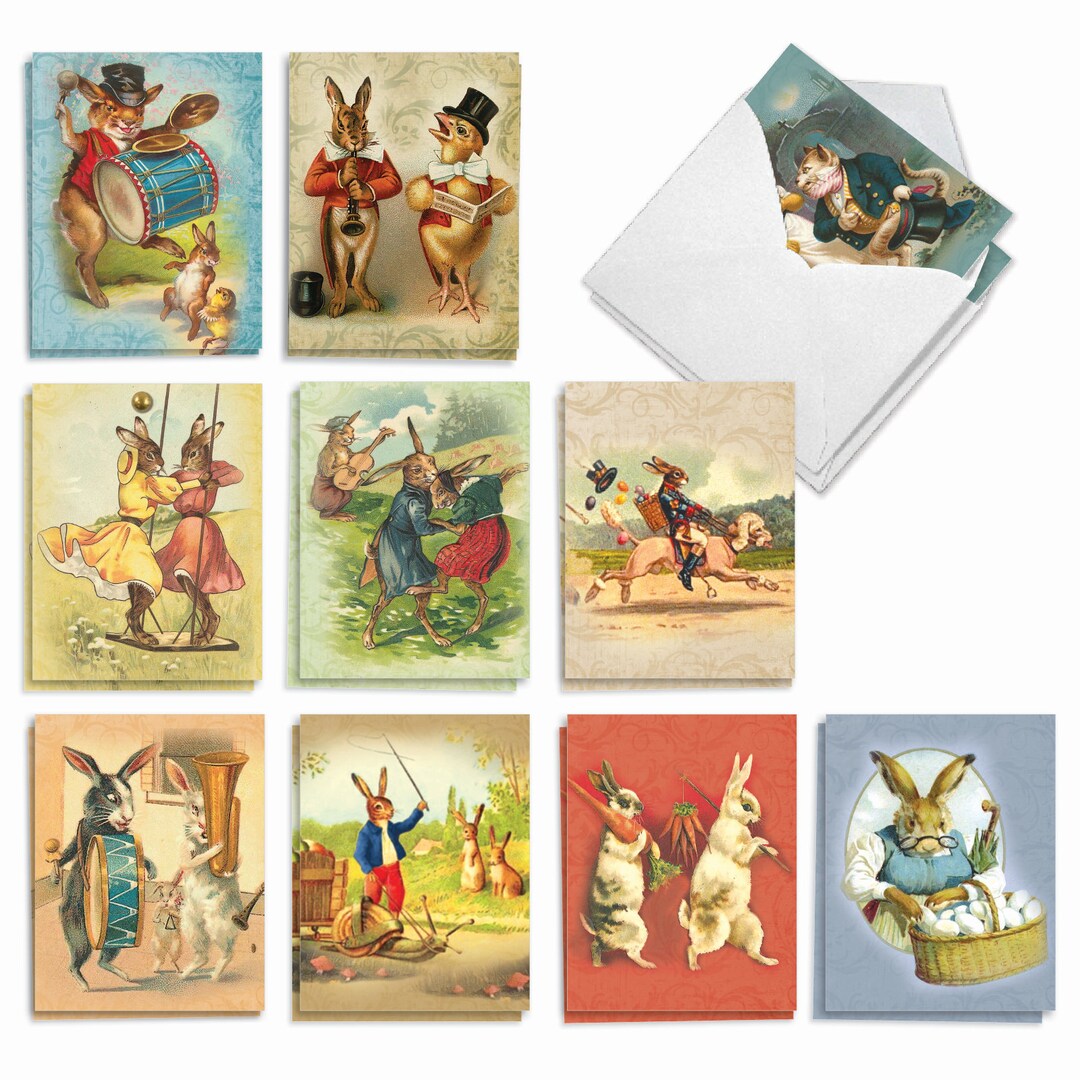 20 Assorted Easter Notes Bulk Pack 4 X 5.12 Inch W/ Envelopes (10 ...