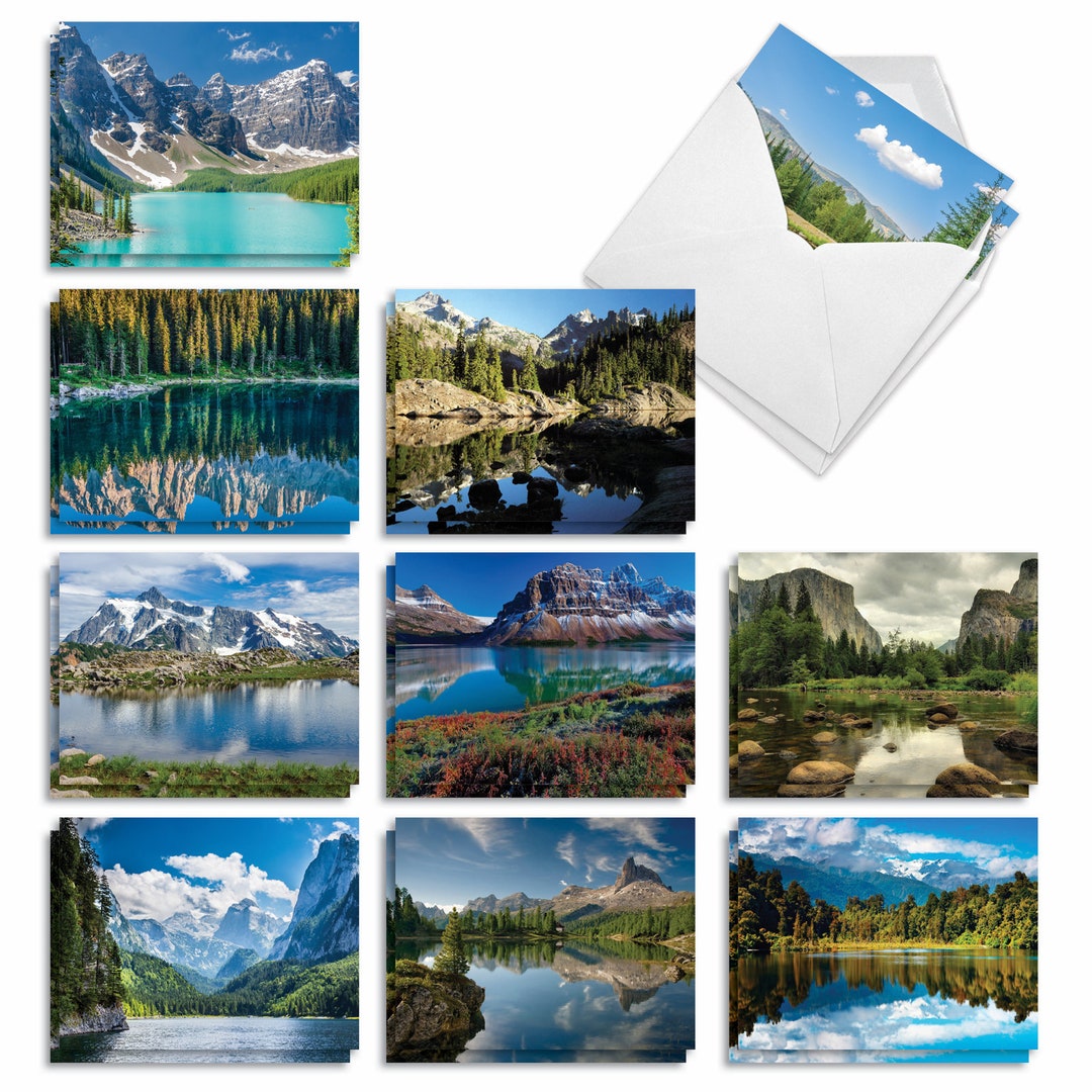 20 Assorted Blank Notecards Bulk Pack 4 X 5.12 Inch W/ Envelopes (10 ...