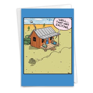 Funny Retirement Greeting Card w/ Envelope (1 Card) Co-Worker, Good Luck Tumbleweed, For Him For Her