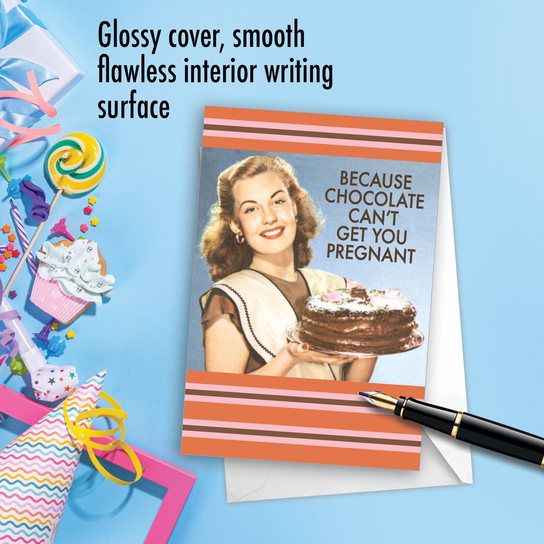 Funny Birthday Greeting Card With Envelope - Bday Chocolate Cant , for ...