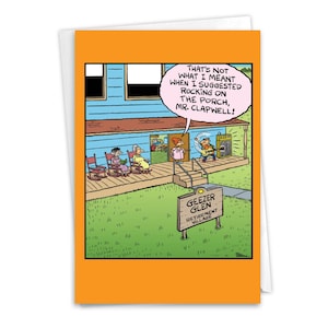 Funny Retirement Greeting Card w/ Envelope - Good Luck Geezer Glen - Senior Rocking Out w/ Guitar, For Him For Her