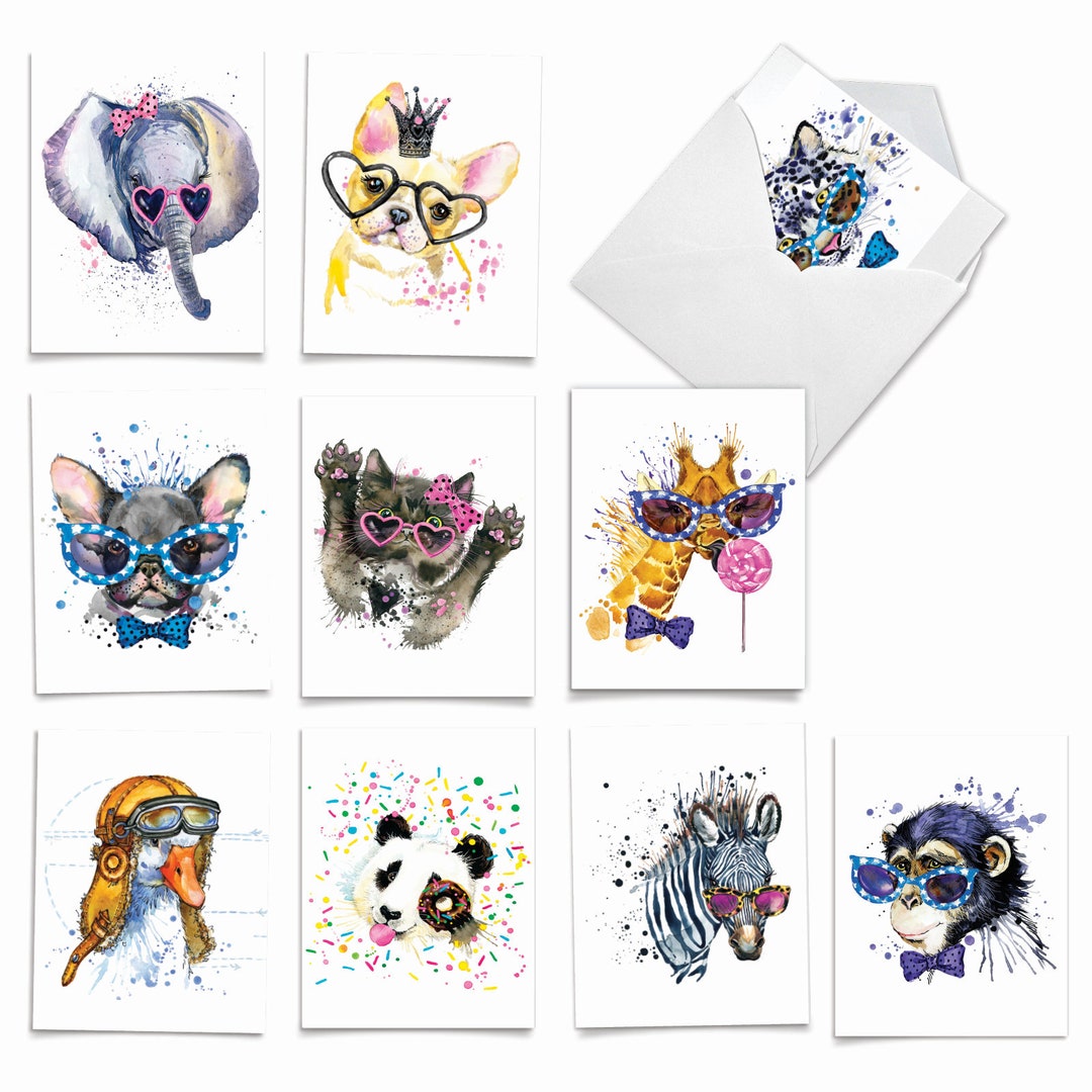 10 Assorted Blank Note Cards Bulk Bulk Pack 4 X 5.12 Inch With Etsy