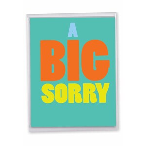 Big Sorry Paper Greeting Card 8.5 x 11 Inch with Envelope (1 Pack) Big, Jumbo A Big Sorry J2731SRG - NobleWorks