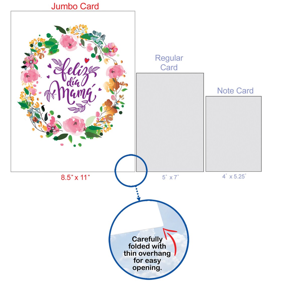 Jumbo Spanish Mother's Day Paper Card 8.5 X 11 Inch With - Etsy