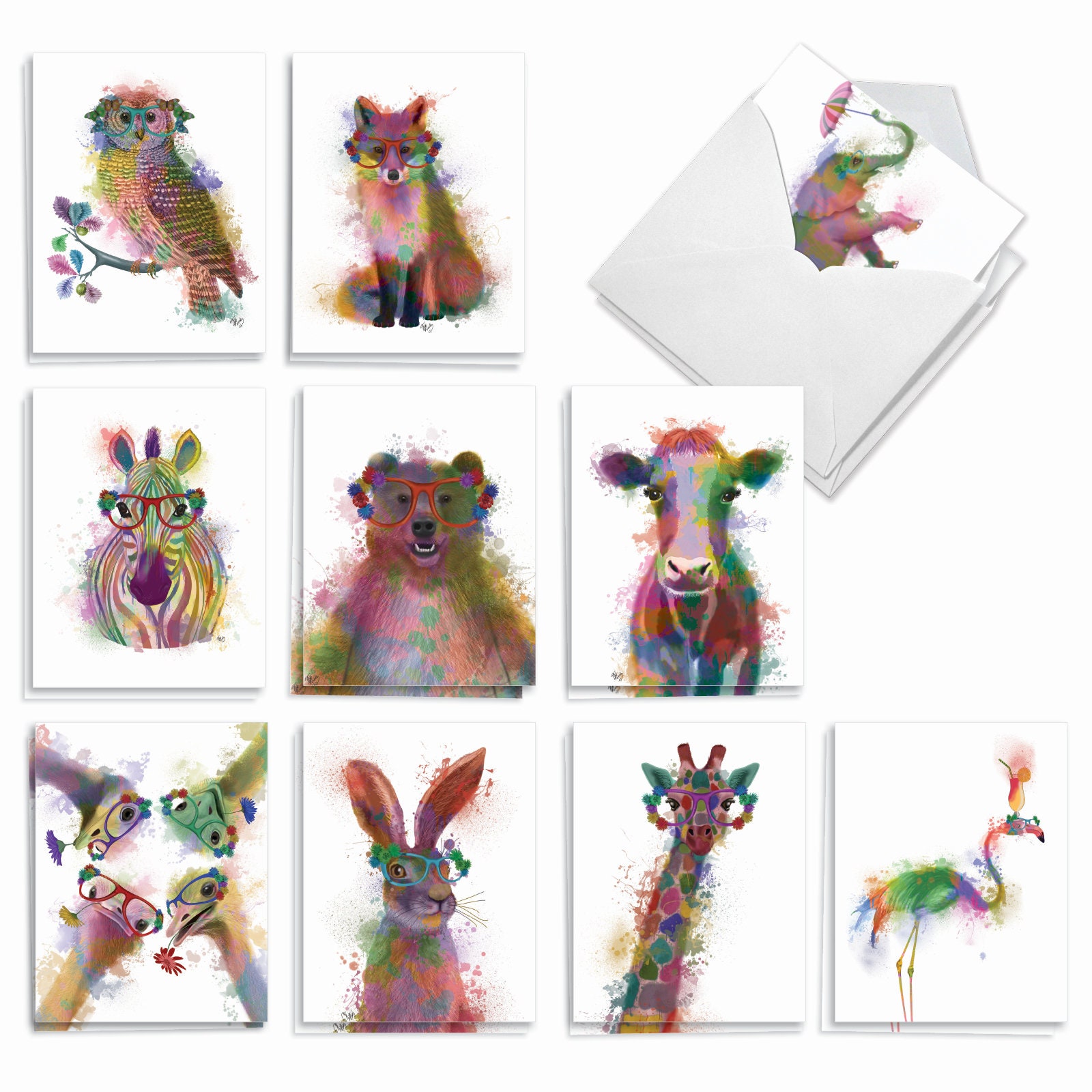 20 Assorted Blank Notes Bulk Pack 4 X 5.12 Inch With Envelopes (10 ...