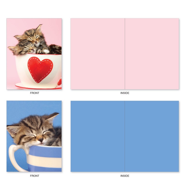 M3969 Cupcats 10 Blank Note Cards With Assorted Designs for Etsy