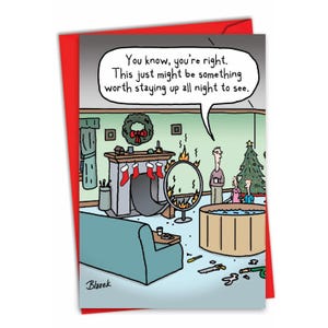 Santa Splash: Funny Merry Christmas Paper Greeting Card, For Him For Her