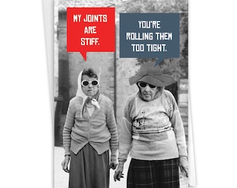 Humorous Birthday Greeting Card with 5 x 7 Inch Envelope (1 Card)  BdayStiff Joints