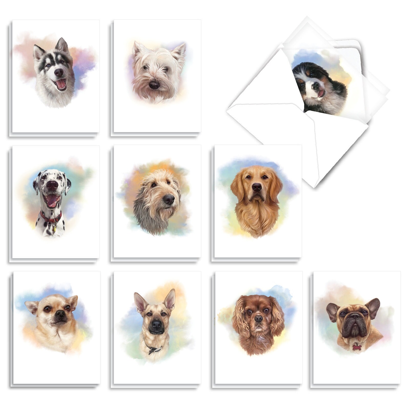 The Best Card Company 20 Boxed Dog Cards with Envelopes 4 x Etsy