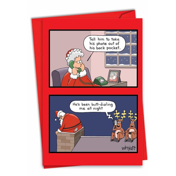 Wee Blue Coo Lustige Weihnachtskarte Für Erwachsene – Mit Umschlag, Innen Leer