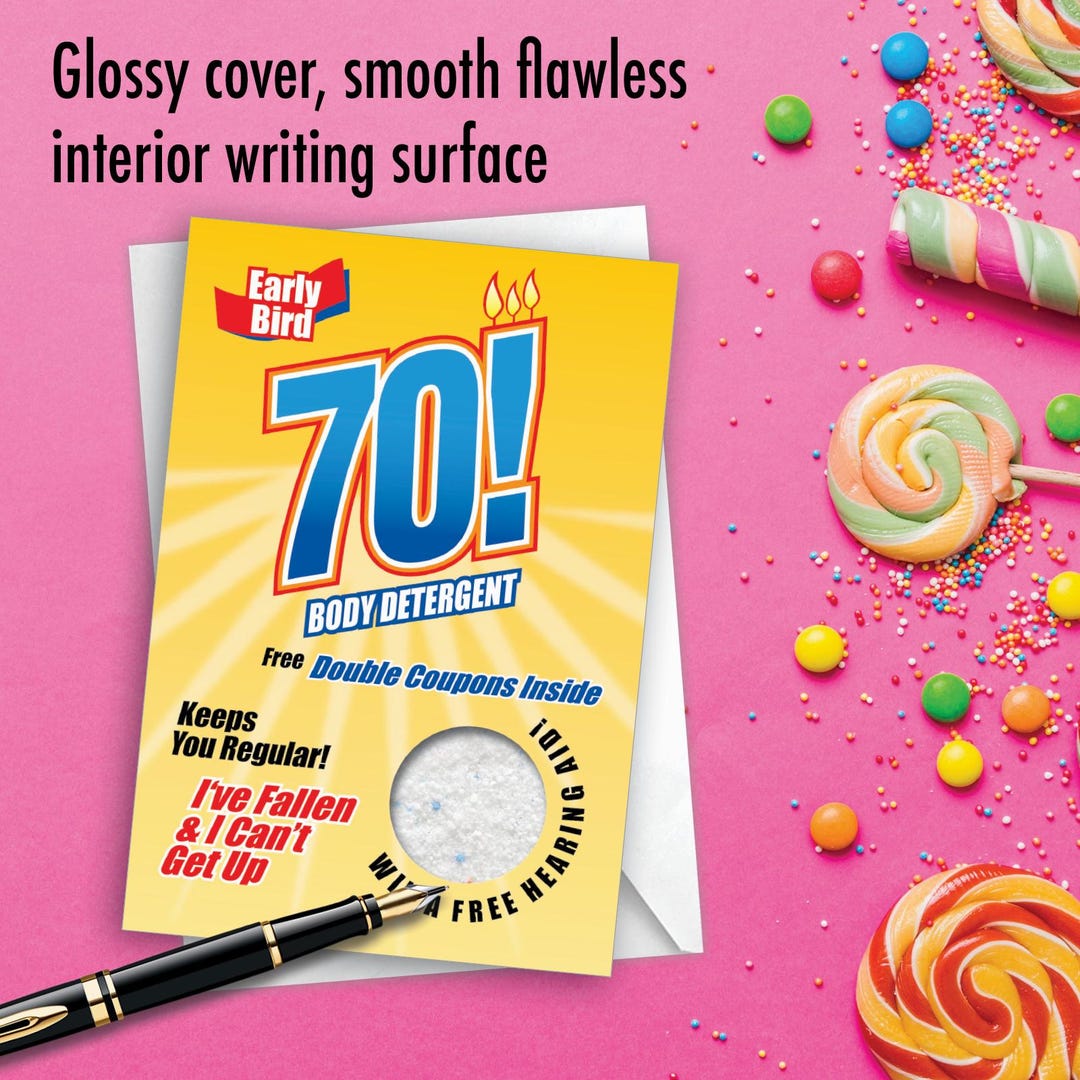 Funny 70th Milestone Birthday Greeting Card With 5x7 Inch Envelope (1 ...