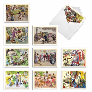 10 Assorted Blank All Occasions Notes Set 4 x 5.12 Inch w/ Envelopes (10 Designs, 1 Each) Cats Are People Too, For Him For Her