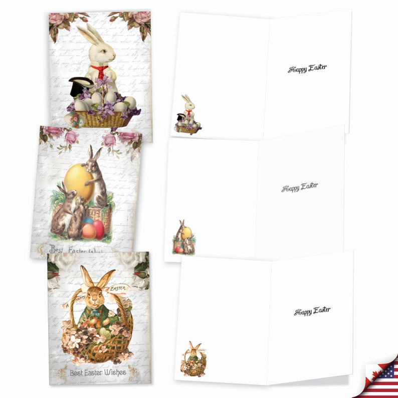 20 Assorted Easter Notecards Set 4 X 5.12 Inch With Envelopes (10 ...