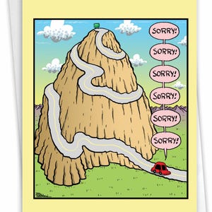 Funny Sorry Card - Sorry On Every Level - Single Card w/ Envelope - C6356SRG